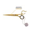 Sightwing Modern Hair Shears - 6.5 Inch Cutting Scissors Premium with Leather Case and cushioned grips Attractive Razor Edge Blade Professional for Women Men, Gold