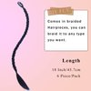 Baby Braid Hair Extensions 6 Pcs Baby Braids Front Side Bang Long Braided Ponytail Extension 18inch Clip in Hair Extensions Straight Synthetic Hairpieces Natural Soft Synthetic Hair (Black Brown)