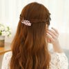 Womens Barrettes Women Crystal Simulated Pearl Peacock Barrettes Hairpins Elegant Animal Hair Clips Gold-color