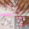 3D Nail Gems Rhinestones Charms Butterfly Star Bowknot Tiny Flower Nail Art Charms Variety Nail Charms Heart Nail Pearls Butterfly Star Cherry Nail Rhinestones Charms for Manicure DIY Accessories