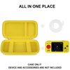 Supmay Hard Travel Case for My Arcade Atari Pocket Player Pro, Portable Video Game System Handheld Game Protection Case with Mesh Pocket for Batteries and USB-C Cable, Yellow