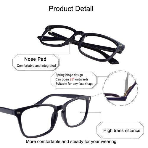 YEIN Bifocal Reading Glasses with Blue Light Blocking Lenses, Bifocal Reader for Women and Men, Vintage Square frame with Spring Hinge (+0.00/+1.25 magnification)