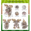 DolliBu Sitting Moose Stuffed Animal with Baseball Plush - Soft Plush Huggable Moose, Adorable Playtime Plush Toy, Cute Wildlife Gift for Kids and Adults - 11 Inch