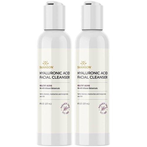 Swanson Hyaluronic Acid Facial Cleanser 8 fl Ounce (237 ml) Liquid (2 Pack)