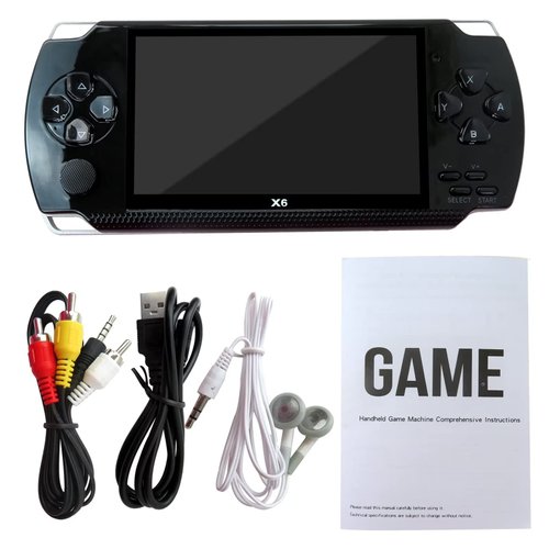 Favored X6 Handheld Game Console, 4.3 Inch Portable Retro Game Console 8G Built-in 10,000 Games, Classic Game Console Game Birthday Gifts Presents (Black)
