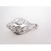 Small silver leaf alligator hair pin clip barrette for fine thin hair (Clip quantity: 2 clips)