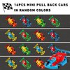 PROLOSO 16PCS Mini Go Karts Wind Up Car Assorted Little Pull Back Friction Powered Cars Themed Party Favors Kids Vehicle Toy Classroom Prizes Treasure Box Treat Bag Fillers