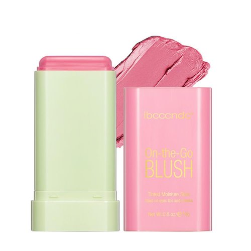 Multi-Use Makeup Blush Stick, Monochromatic Blush Beauty Wand for Cheek and Lip Tint with Long Lasting Hydrating Formula, Waterproof Silky Smooth Solid Moisturizer Stick (1# pink)