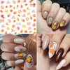 6 Sheets Fall Nail Art Stickers Autumn Maple Leaf Nail Decals Cute Cartoon Squirrel Sunflower Maple Leaves Nails Design 3D Self-Adhesive Nail Art Supplies Thanksgiving Manicure Decorations for Women