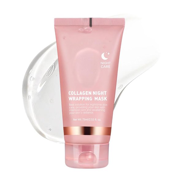 Loske Collagen Night Wrapping Mask, Collagen Reverse Volume Peel Off Face Mask, Collagen Face Mask, Overnight Face Mask, Collagen Mask, Deep Collagen Mask Overnight (1PCS)
