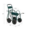 VINGLI 4-Wheel Garden Hose Reel Cart with Storage Basket, Portable Residential Hose Reel Cart, Lawn Watering, for Garden Backyard and Farm (Green)
