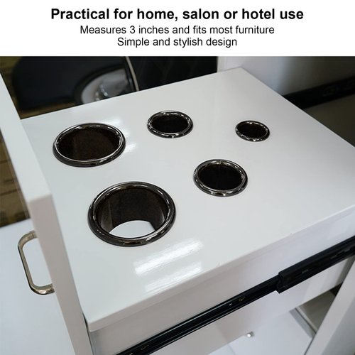 Hair Dryer Holder Insert, Firm and Proof, Stainless Steel Hair Dryer Stand for Bathroom Hotel Hairdressing Salon(Black)