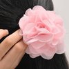 Merdia Lady Peony Silk Party Wedding Brooch Corsage Hair Clip Headdress for Women, Pink Floral