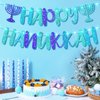 Silipull Light up Hanukkah Decorations Happy Hanukkah Banner with Blue String Lights Home Blue Chanukah Bunting Ornaments Hanukkah Party Supplies 6.6 Feet in Length