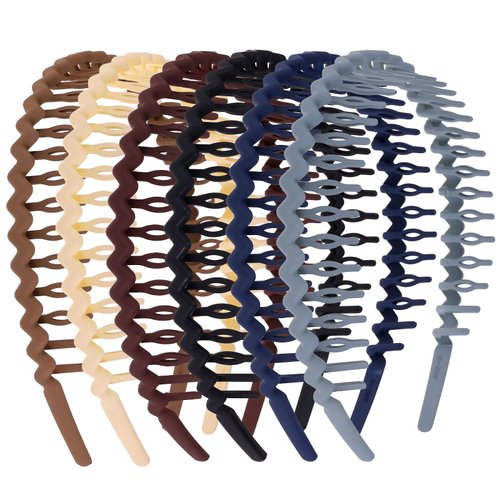 WLLHYF Hairband, 6 Pieces Shark Tooth Hair Comb Headbands for Girls Women Plastic Wave Shape Headbands Non-slip U Shaped Colorful Hair Bands Hair Styling Accessories