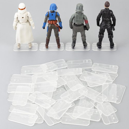 FIGURESLAB Star Was Black Series 6 inch Action Figure Stand, 1/12 Scale Original Support Display Feet Stands with Peg, Figures Toy Organizer Bases Holder Accessories - Multi-Pegs - Square - 32Packs