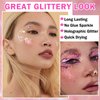 ZHISHUDL 6 Color Body Glitter Face Glitter Gel Silvery White Face Glitter Makeup Holographic Sequins Glitter Gel for Face Body Hair Nail Lip Glitter Gel
