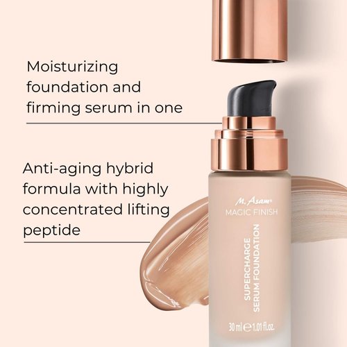 M. Asam MAGIC FINISH Supercharge Serum Foundation Rose Fair (1.01 Fl Oz) - Moisturizing Make Up & Firming Face Serum In One, Anti-aging CC Cream With Optimal Coverage & Hyaluronic Acid