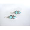 Generic Set of 2 extra small metal turquoise blue stone barrette hair clip for fine thin