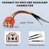 Suvnie 2 PCS H4 HB2 9003 Wiring Harness Headlight Socket, 16AWG Ceramic Headlight Connector, Pigtail Socket Female Plug, Headlight Fog Light Retrofit Car Accessories for Truck Boat