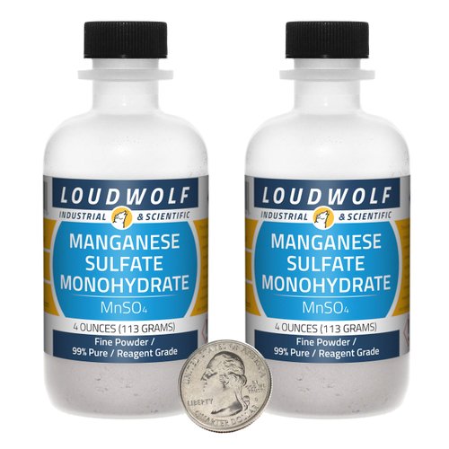Manganese Sulfate / 8 Ounces / 2 Bottles / 99% Pure Reagent Grade/Fine Powder