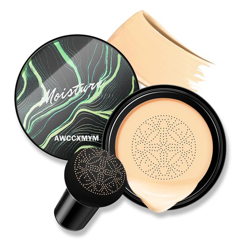 AWCCXMYM CC Cream Cushion Foundation Full Coverage Foundation Matte Moisturizing Concealer BB Cream Foundation Makeup with Mushroom Head for Glowing Flawless Skin Radiance 05#Buff Beige