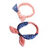 ZCYYYS Women Elastic Flag Headband with Bow Hair Band for 4th of July Headbands Head Wrap Hair Accessories TS2020 (Baby + Adult Rabbit)