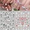 9 Sheets Christmas Nail Art Stickers 3D Christmas Nail Decals with Santa Claus Snowflake Elk Deer Snowman Xmas Tree Design Manicure Decal Winter Cartoon Christmas Nail Art DIY Decor Supplies for Women