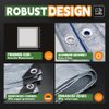 RAINDEWAY Tarps 6x8 Feet - 5.5 Mil, Multipurpose Waterproof Poly Tarp Cover with Metal Grommets and Reinforced Edges, Silver/Blue Tarp