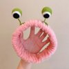 Hofar Pink Big Eyes Face Wash Headband Hairband with Snail Coral Fleece Cartoon Cute Creative Hair Accessories