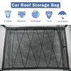 ZUOZE Car Ceiling Storage Net | Double Zipper, Adjustable Strap Prevent Falling, 31"x21"Double-Layer Mesh Long Road Trip Camping Van SUV Roof Cargo Pocket Organizer for Putting Quilt Toys Sundries