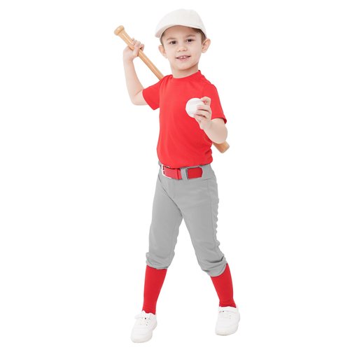 QBK 6T Toddler Baseball Pants Youth Softball Pants Kids Tee Ball Pants for Boy Girl Gray