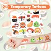 48 Sushi 24PCS Sushi Temporary Tattoos Sticker 24PCS Slap Bracelets Perfect for Themed Birthday Party Favors Baby Showers or Classroom Rewards Ideal Decor and Gifts for Girls and Boys