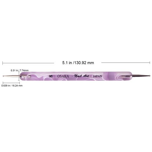 Osaka Japan Professional Double-Sided Dotting and Marbling Nail Art Tool with Purple Swirl Handle