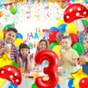 3 Balloon Number Red Blue Green Yellow Balloon Cartoon Mushroom Decorations Star Balloons for Birthday, Carnival, Party Activities, Cartoon Video Game Theme Party Supplies