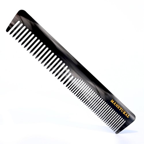 MANETURAL 15I Fine & Wide Tooth comb 5.7 Inch, beard comb for men, Comb for Grooming & Combing Hair, Beard & Mustache, Comb for wavy Curly Hair,Long/Short Hair Women or Kids (2 PACK, Graphite)