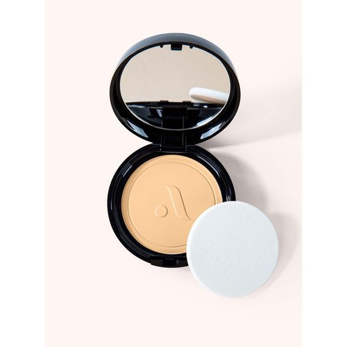 Absolute New York Warm Sand Locked-in Powder Foundation, Women Make-up Cosmetic Accessories, Long-Lasting Formula, Ideal for All Skin Types