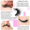5 Pairs Pack Self Adhesive Eyelashes False Lashes Natural Look Lash Extensions Reuseable Waterproof Wispy Fluffy Lashes Self Adhesive Lashes with Tweezer, lengthen Eyelashes
