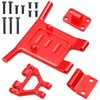ShareGoo Aluminum Front Bumper Shock Tower Mount Rear Wing Compatible with WLtoys 144001 144010 124016 124017 124018 124019 RC Car Upgrade Parts (Red)