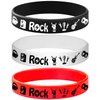 ATSMOICY 24PCS Rock and Roll Rubber Bracelets Silicone Wristbands -80s 90s Party Supplies Musician Guitar Rap Birthday Baby Shower Party Favors