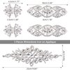 5 Pcs Crystal Rhinestone Applique Silver Wedding Applique Iron on Rhinestone Sash Applique Rhinestone Hair Applique for Bridal Wedding Dress Clothes Shoes(Exquisite Style)