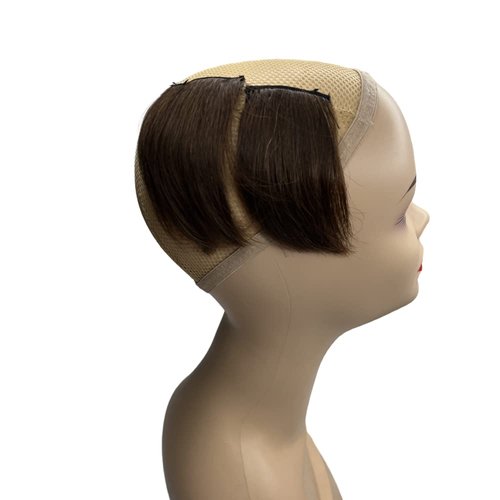 2pcs Human Hair Short Thick Hairpieces Adding Extra Hair Volume Clip in Hair Extensions 4" Brazilian Virgin Hair Topper for Thinning Hair Women and Men 2 packs Lot (Dark Brown)
