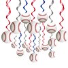 42 Pcs Baseball Hanging Swirls Decorations Baseball Birthday Party Streamers Wall Ceiling Hanging Spirals Baseball Party Decorations Supplies