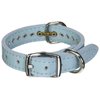 OmniPet 6087-BBL10 Signature Leather Crystal and Leather Dog Collar, 10", Baby Blue