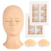 Eyelash Practice Eyelids, 6 Pairs Lash Mannequin Eyelids Replaceable Practice Eyes for Eyelash Extensions Mannequin Head Eyelash Practice Eyelids Kit
