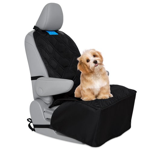 Dog Car Front Seat Cover Pet Bucket Seat Covers Luxury Washable Material Waterproof Nonslip Pet Single Seat Cover for Cars Truck SUV Seatbelt Leash Included