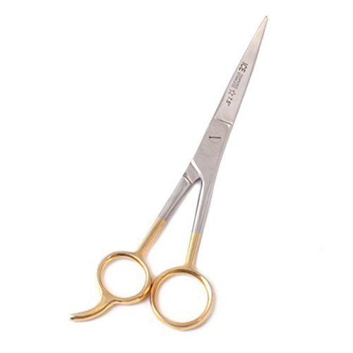 PC 7.5" HAIR CUTTING SCISSORS/BARBER SHEARS - ICE TEMPERED - STAINLESS STEEL GOLD PLATED HANDLE