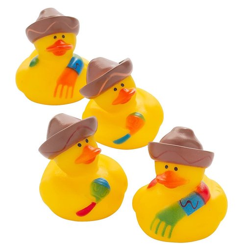 HAPPY DEALS ~ Fiesta Rubber Ducks | 12 Pack | Cinco De Mayo Maraca Party Favors