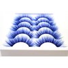 MISSLADY Colored Lashes 3D Faux Mink Blue False Eyelashes Blue Lashes Strips (FM-305, 14-20mm, Blue, 5 Pairs)