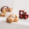 Promise Babe Wooden Rattle Push Car Toys Set Infant Wooden rattles Interesting Toys 2 Pc Baby Vehicle Toys Hand Push Cars Montessori Natural Wood Toys for Newborn Best Gift